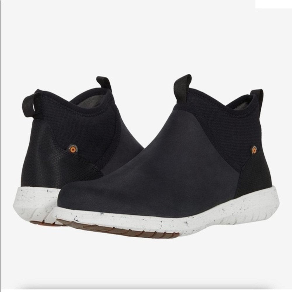 Bogs Women's Juniper Chelsea Snow‎ Rain Boot Black Leather Waterproof Size 6.5